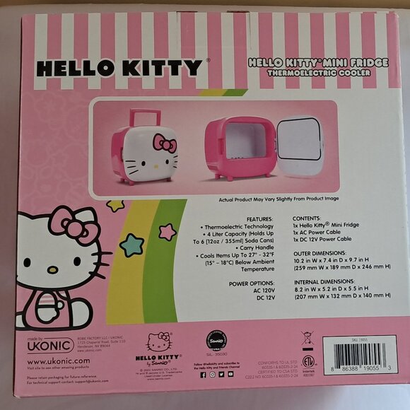 Hello Kitty Mini Fridge with Carry Handle  Thermoelectric Cooler.BNWT/BOX - Picture 13 of 15